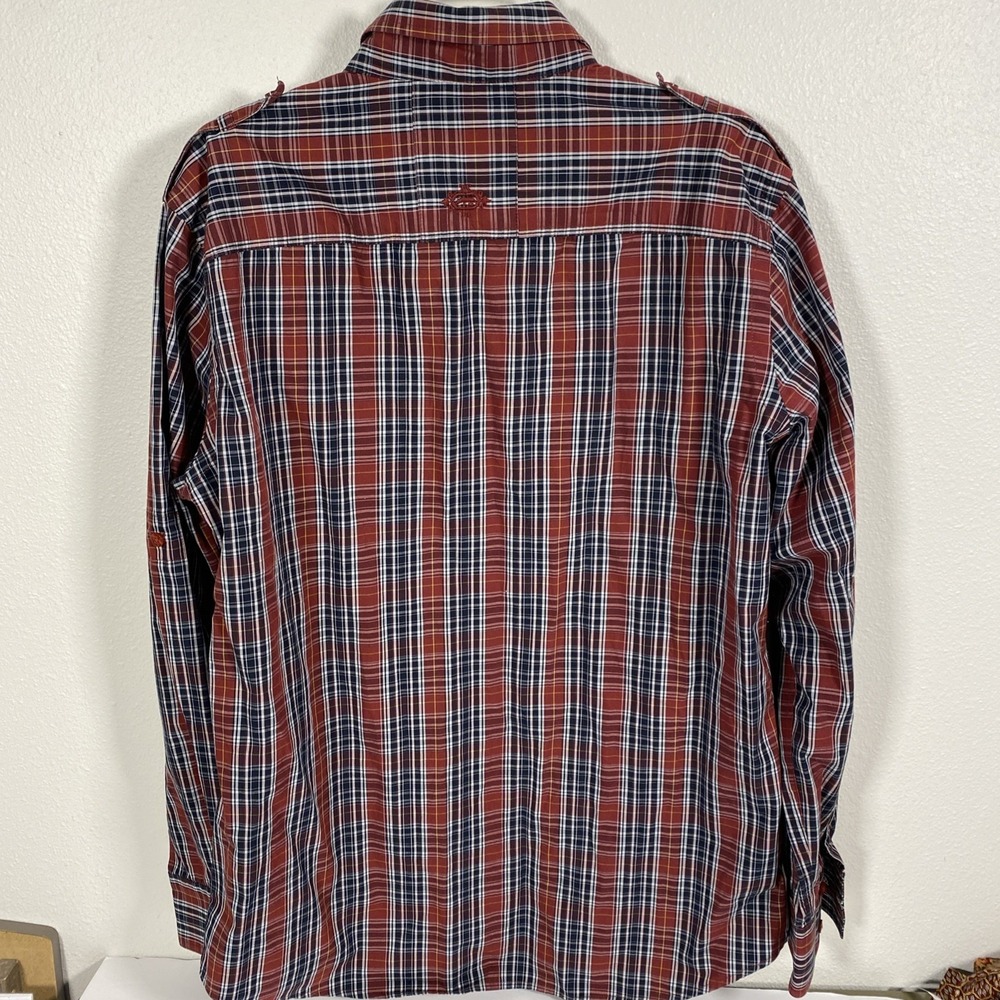 Ecko Unlimited Men's L/S Button Up Shirt Plaid‎ Large DBL Pocket W1 - Picture 3 of 5